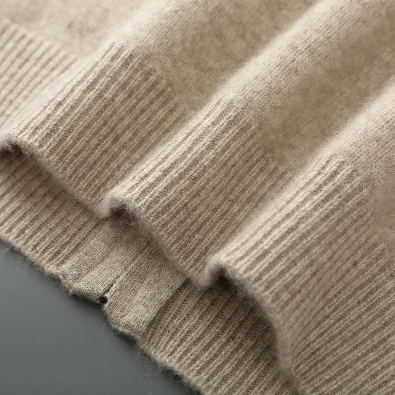 Warm men's cozy knit cardigan, a soft button-front sweater suitable for everyday casual and winter style.