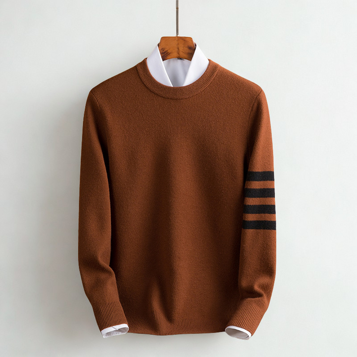 Stylish men's long sleeve pullover sweater, perfect for cozy winter casual comfort.