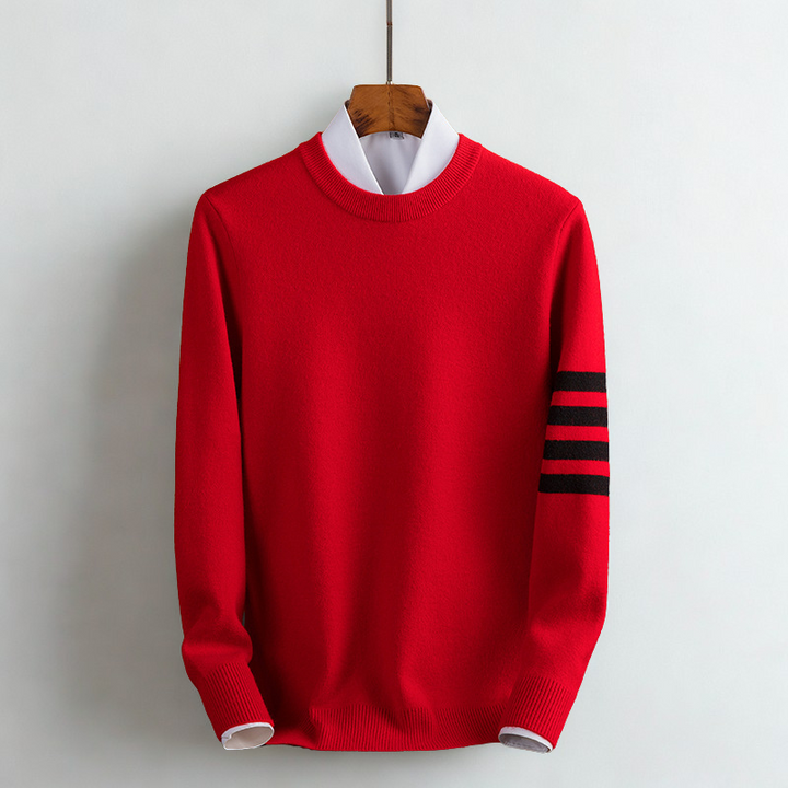 Soft men's long sleeve pullover sweater, offering cozy comfort for casual winter outfits.