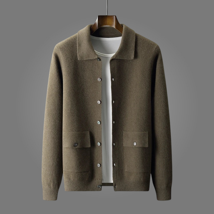 Essential men's cozy Rama cardigan sweater for winter warmth, stylish long-sleeve design for daily comfort.