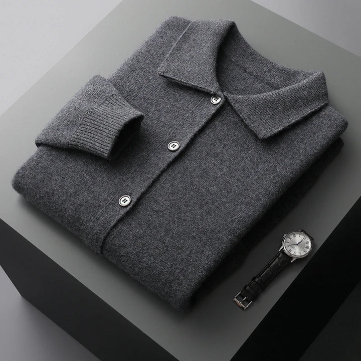 Soft & cozy men's Rama knit cardigan, long-sleeve sweater offering supreme comfort and warmth for cool days.