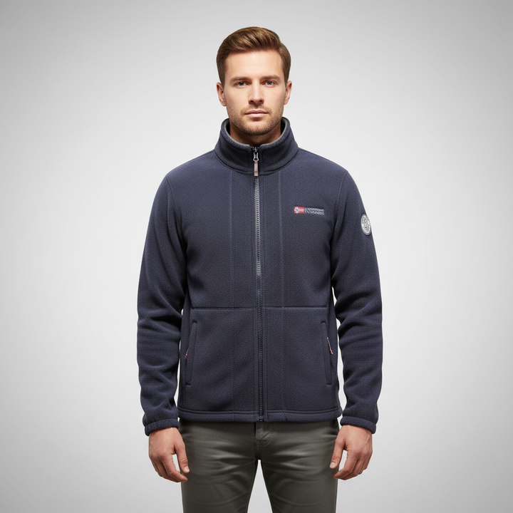 Unisex Malte fleece jacket for men, cozy Scandinavian design with full zipper
