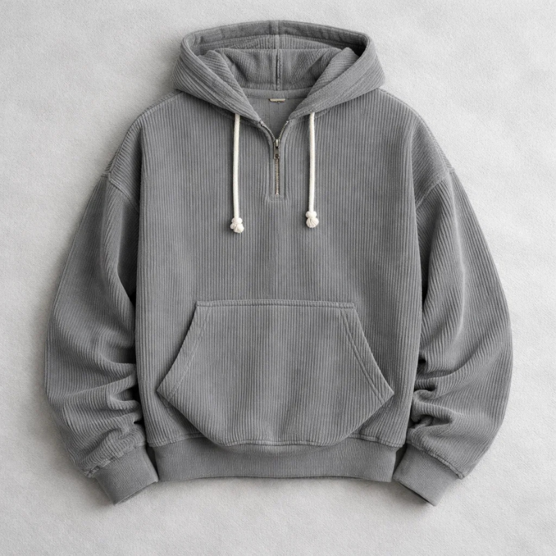 Men's winter wear quarter zip hoodie. This comfortable & cozy pullover is perfect for cold days.