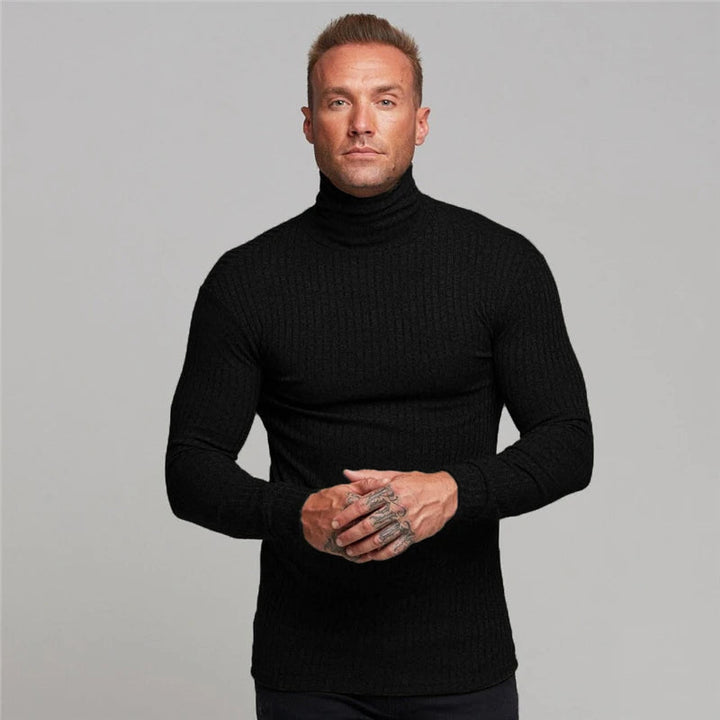Stylish men's turtleneck jumper in a comfortable knit, ideal for versatile casual wear & business casual outfits. Long sleeve.