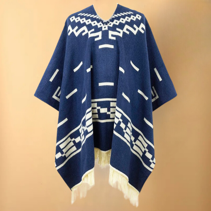 Men's stylish winter poncho, ideal warm outerwear for casual or outdoor activities. Cozy and comfortable design.