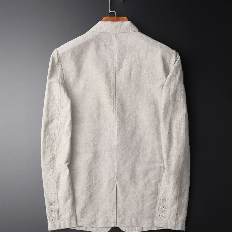 Versatile men's white blazer, perfect for smart casual looks. Breathable lightweight fabric makes it an ideal layering piece.