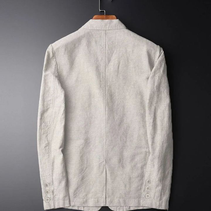 Versatile men's white blazer, perfect for smart casual looks. Breathable lightweight fabric makes it an ideal layering piece.
