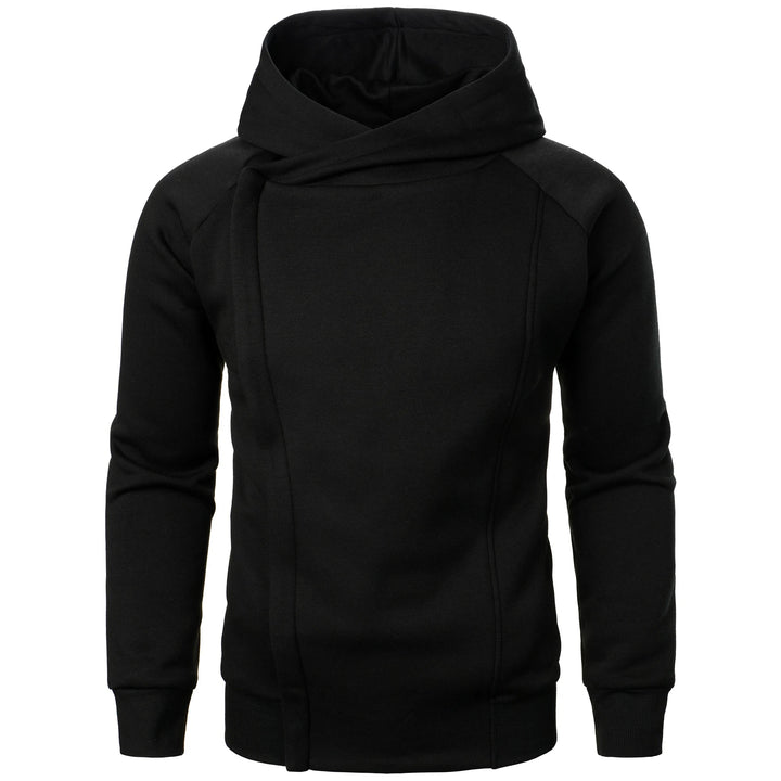 Charcoal gray men's crossover zip hoodie, versatile for modern urban and athletic looks.
