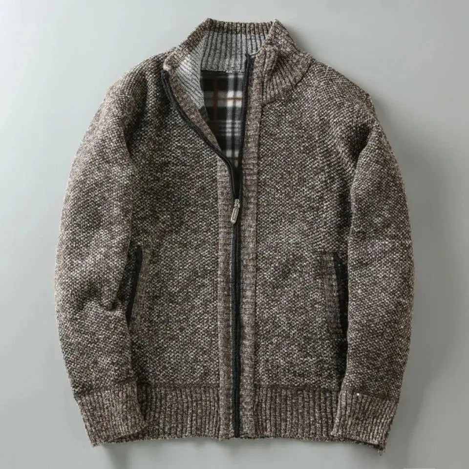 Warm men's Cumberland fleece jacket, ideal outerwear for fall and winter comfort.