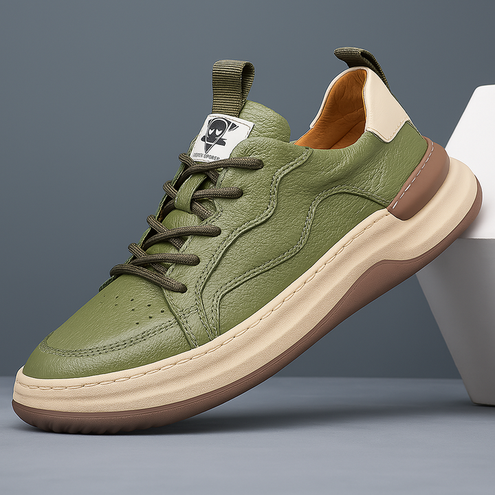 Men's cushioned fashion sneakers for everyday comfort & walking. Stylish, supportive footwear.