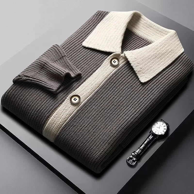 Warm men's Daniel Cardigan, a stylish fall/winter knitwear essential for cozy everyday comfort.