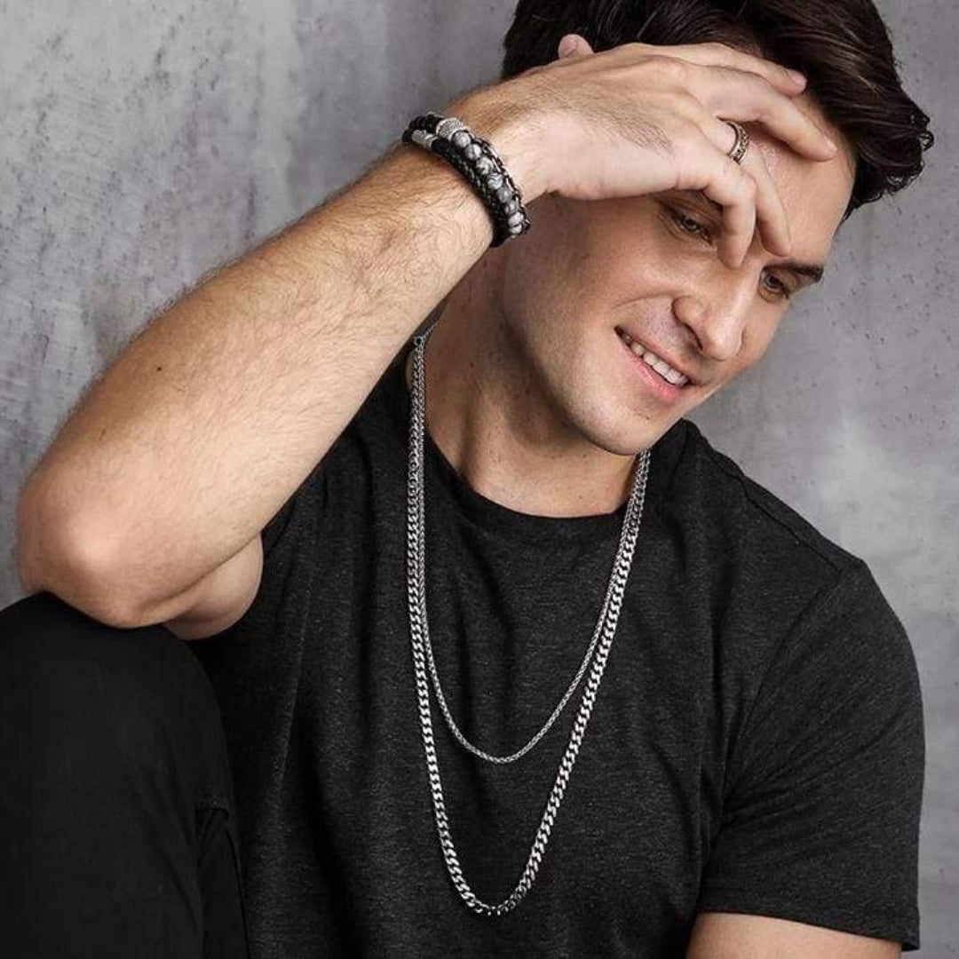 Boho-style men's protective jasper bead bracelet, natural stone jewelry for daily wear