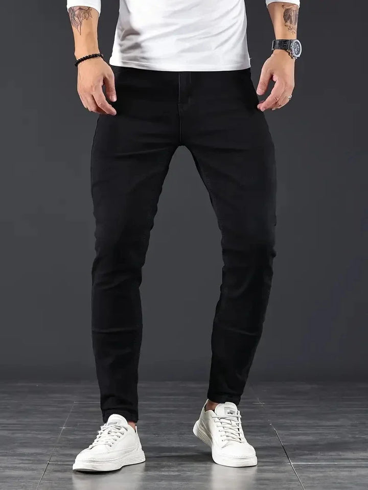 Stylish gray stretch slim fit jeans for men, offering modern comfort & casual versatility.