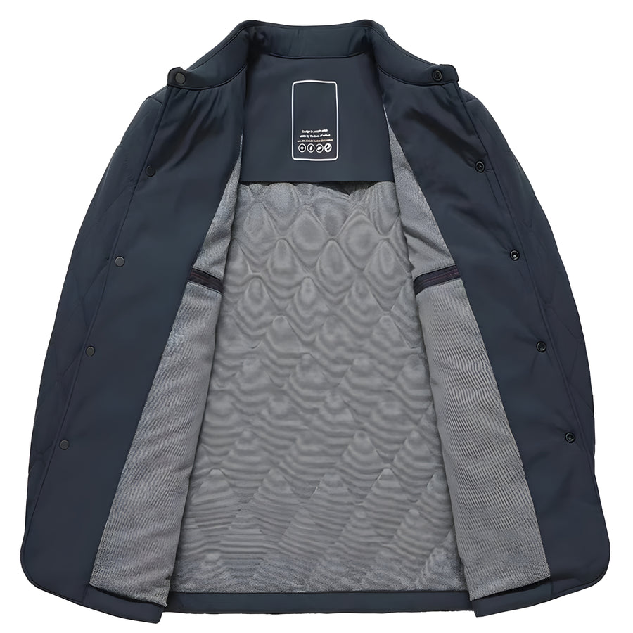 Modern Men's Diamond Quilted Coat. Ashbury style, lightweight and comfortable outerwear for diverse occasions.