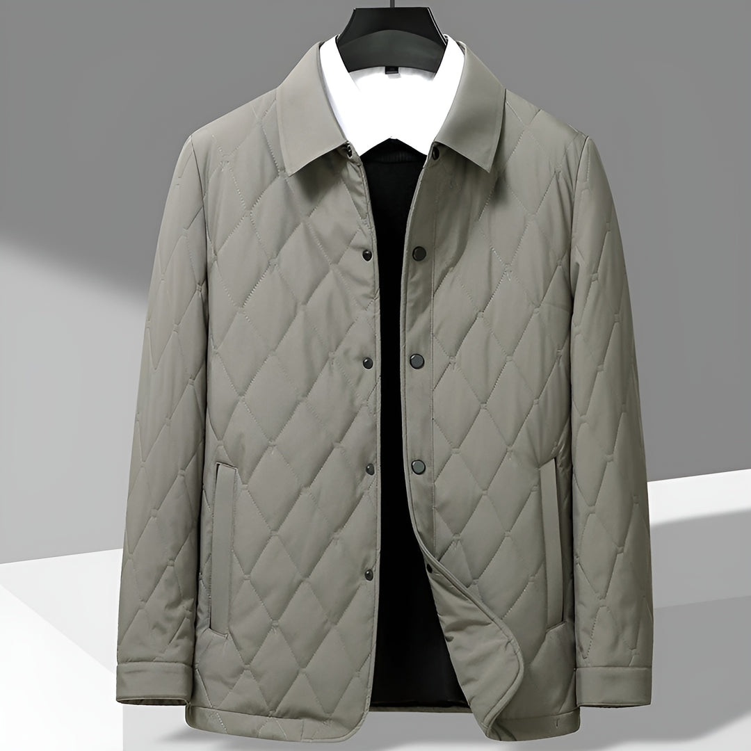 Lightweight Men's Quilted Ashbury Coat. Comfortable, versatile jacket for stylish casual wear or office environments.