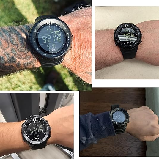 Adventure-ready men's digital watch, built tough with waterproof & shock-resistant features.