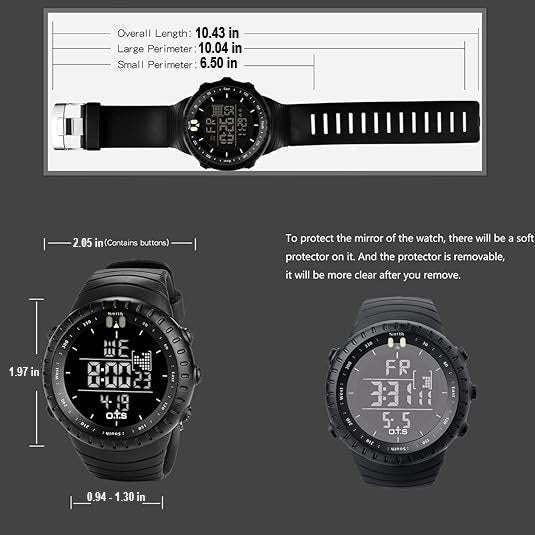 Essential men's accessory: a durable, waterproof, and shock-resistant digital sports watch.
