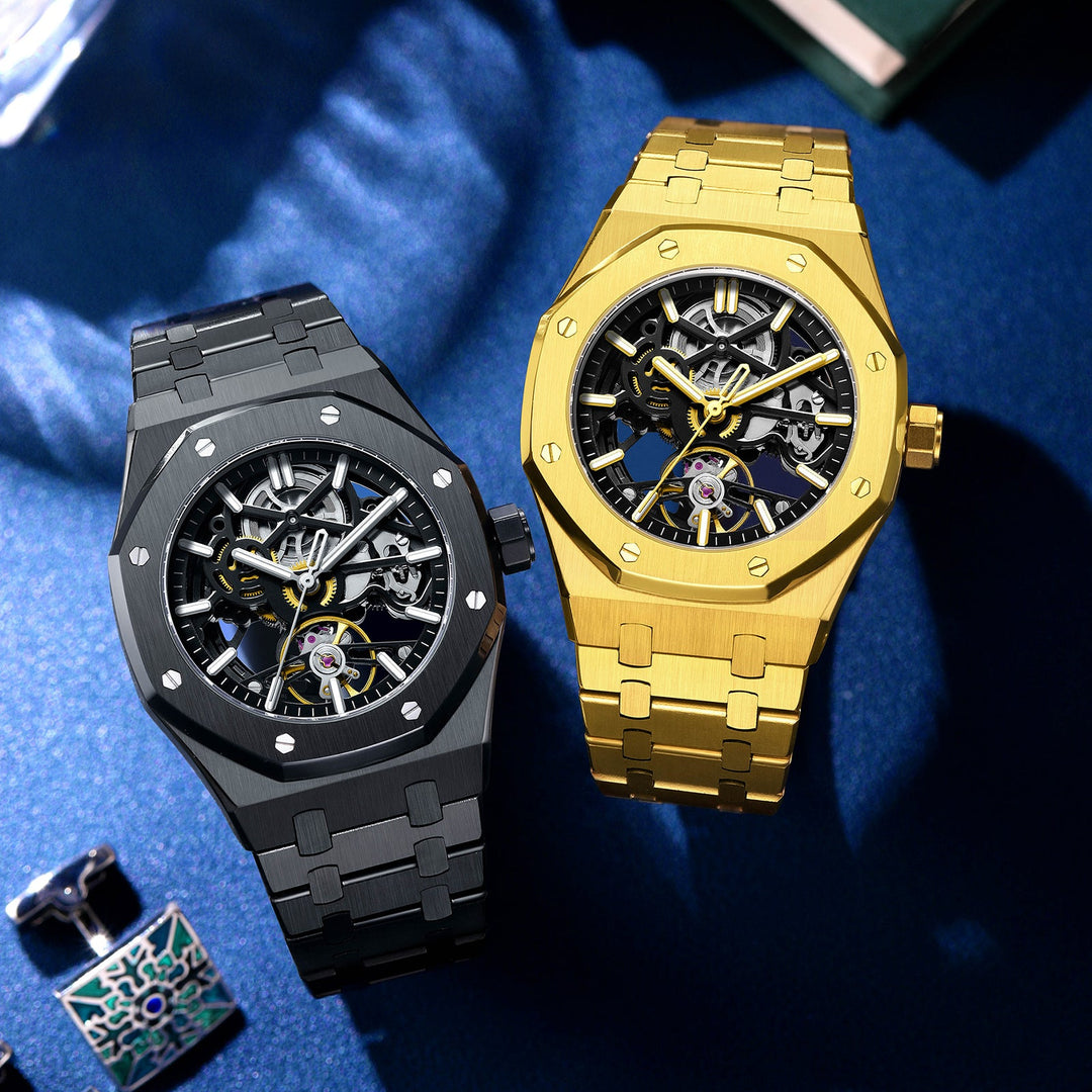 Dominus men's stainless steel watch with clear time display, a functional and bold statement timepiece.