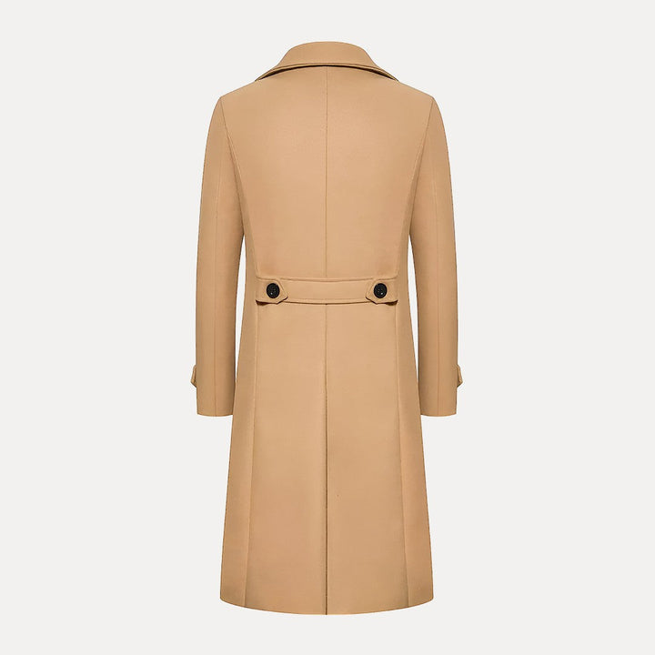Stylish men's trench coat, double-breasted, perfect for formal wear, business attire, or smart casual outfits.