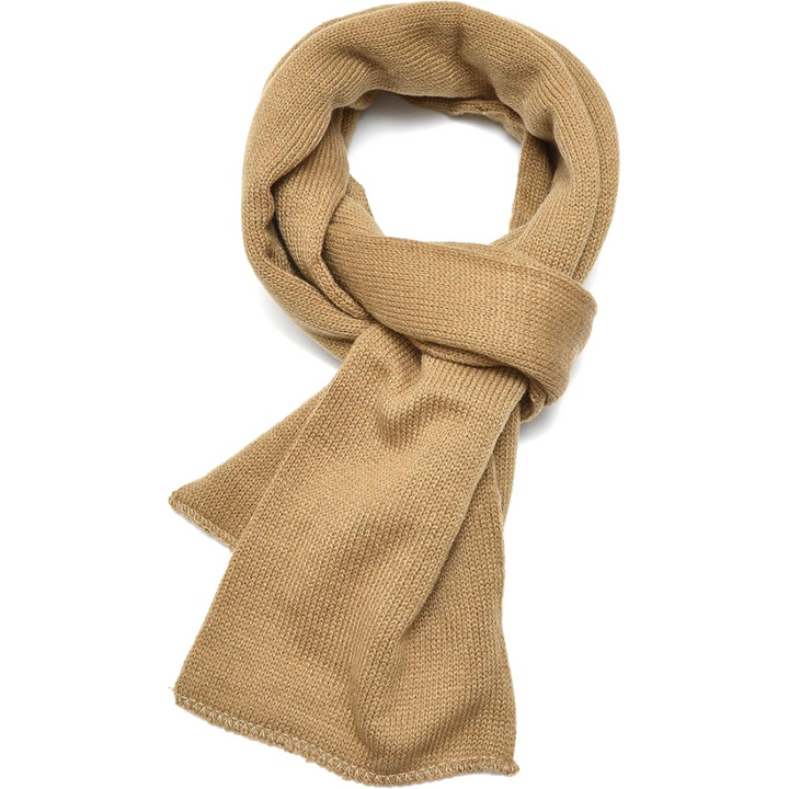 Men's long knit scarf, double layer for extra warmth & cozy winter style.