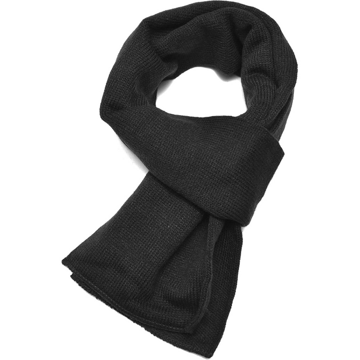 Men's thick winter scarf, double layer knit for warmth & essential cold weather style.