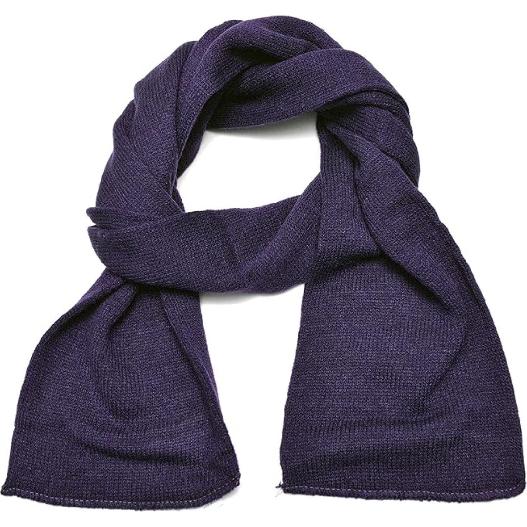 Warm acrylic knit men's scarf, thick double layer design for cold weather fashion.