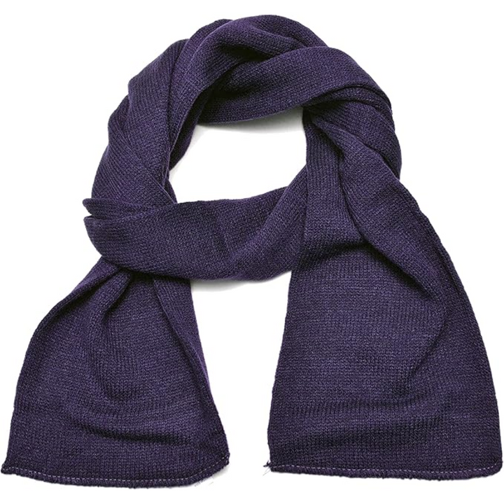 Warm acrylic knit men's scarf, thick double layer design for cold weather fashion.