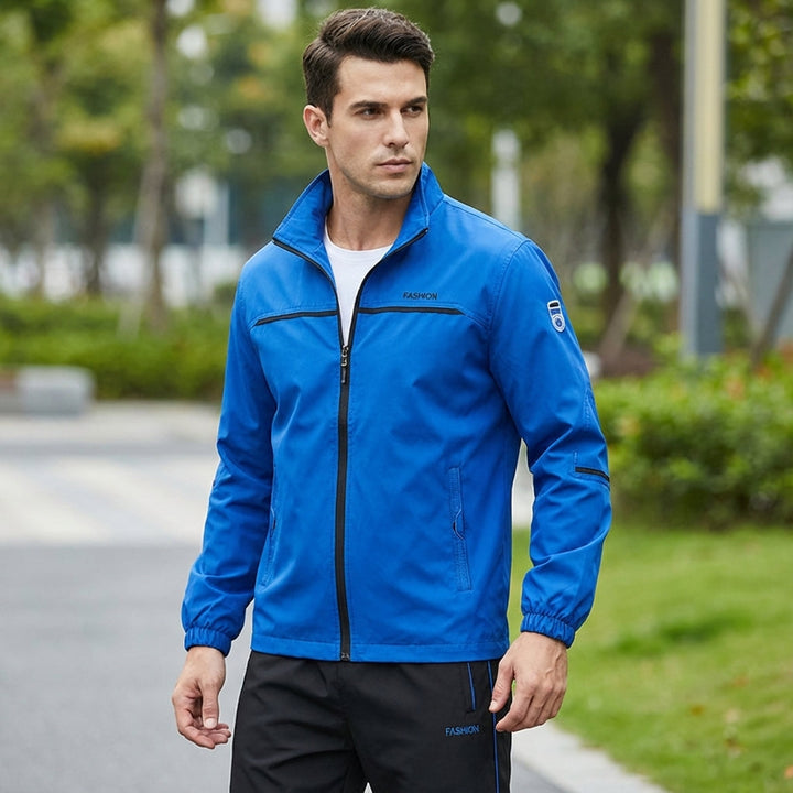 Men's Douglas performance two-piece training set in black, front view, for athletic wear.