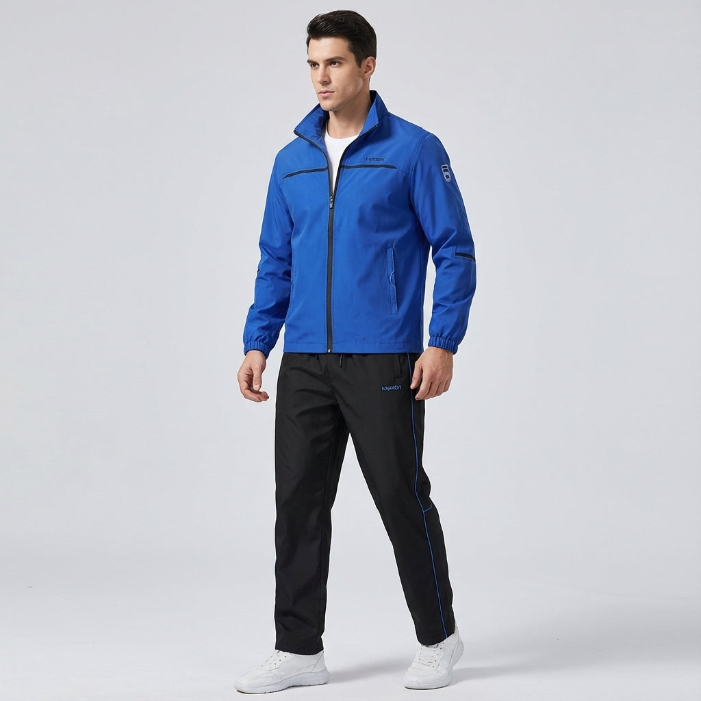 Men's Douglas casual two-piece training set in navy, shown on a male, comfortable loungewear.