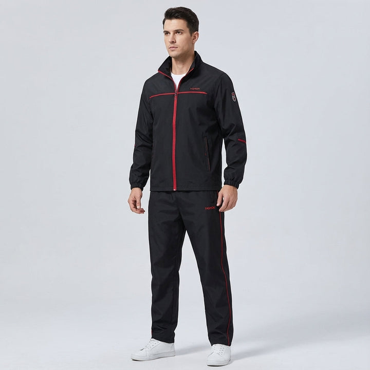Full shot of men's athletic wear: a Douglas two-piece training set in white, perfect for an active lifestyle.