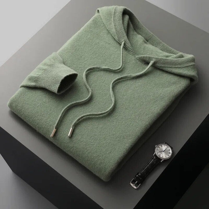 Stylish men's pullover hoodie with adjustable drawstring, ideal for casual fall fashion & winter layering.