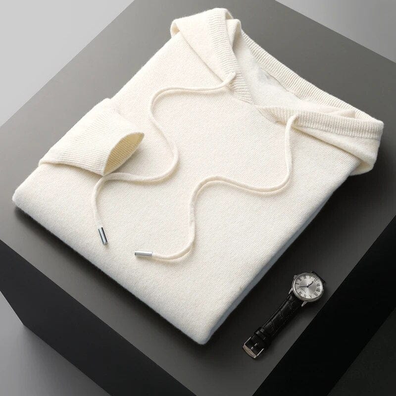 Warm men's drawstring pullover hoodie, essential casual wear for fall fashion, winter style, and everyday comfort.
