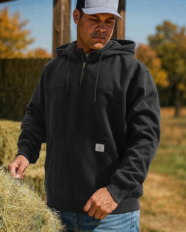 Versatile men's Dryline activewear hoodie for outdoor work & layering, offering dry comfort.