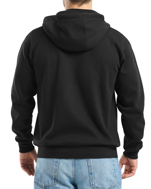 Men's water-resistant Dryline work hoodie with half-zip, durable & comfortable for outdoor apparel.