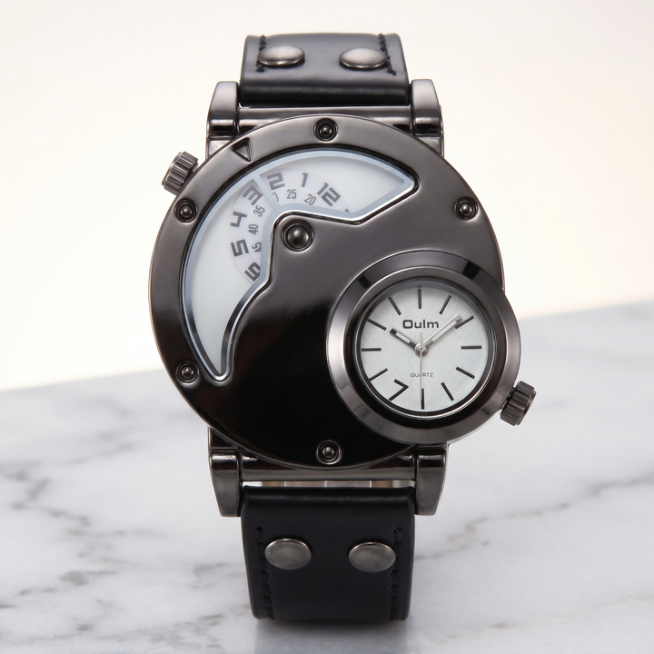 Modern men's dual time sport watch, stylish and lightweight, a versatile men's accessory.