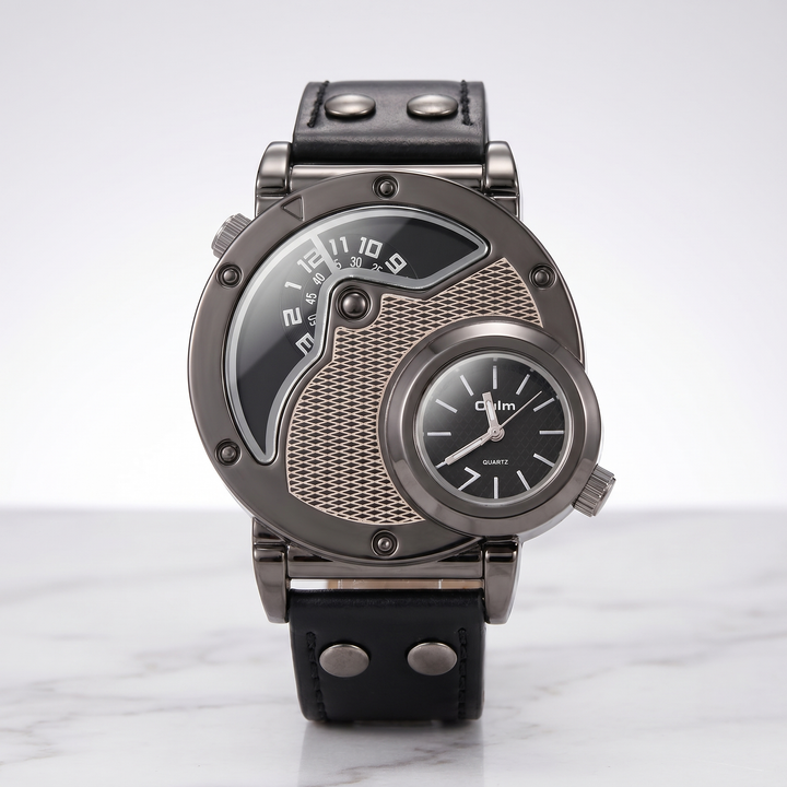 Men's dual time analog sport watch, a lightweight & stylish timepiece for any occasion.