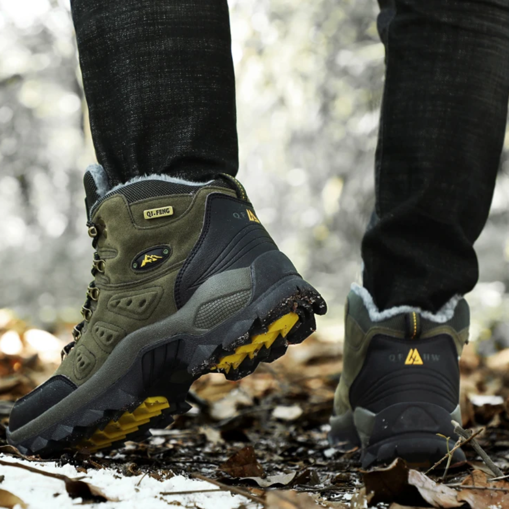 Waterproof men's walking shoes, perfect for all-weather outdoor hiking & trail adventures with superior grip.