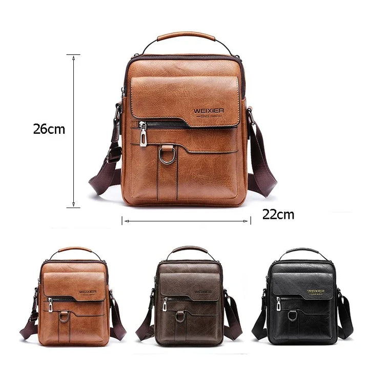 Stylish light brown crossbody bag for men, a versatile travel bag perfect for daily essentials & adventures.