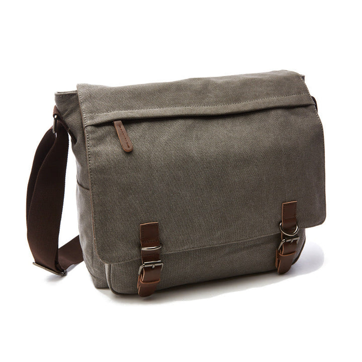 High-quality men's durable canvas bag with adjustable buckle straps, great for a modern casual look.