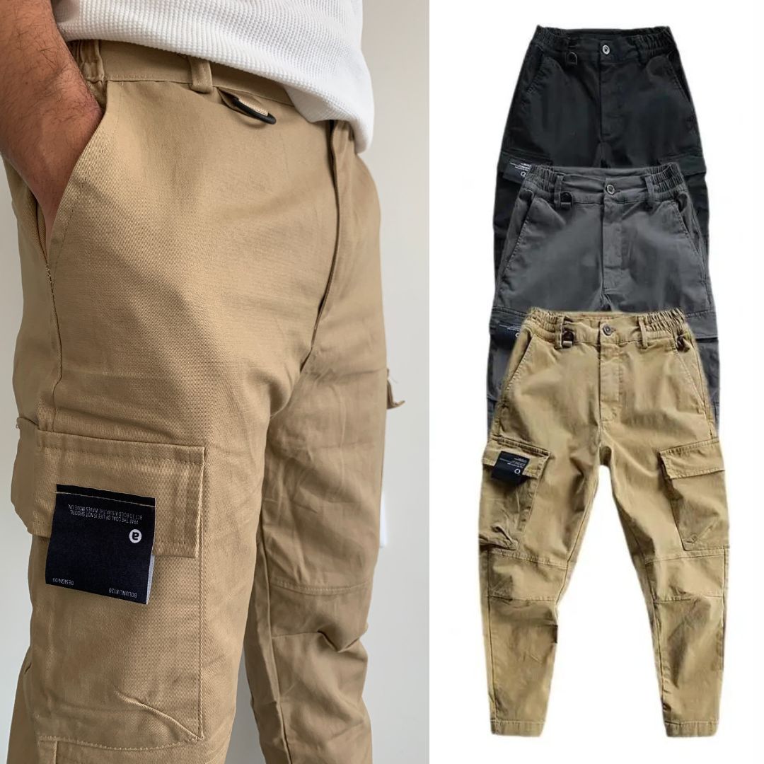 Men's workwear cargo pants, sturdy and comfortable for demanding outdoor jobs.