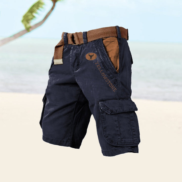 Durable men's cargo shorts featuring multiple secure pockets, perfect for adventure gear and everyday wear.