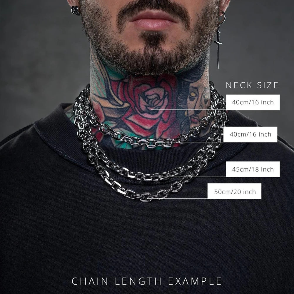 Durable chainlink necklace for men, an elegant everyday wear accessory with a polished finish. Ideal gift for him.