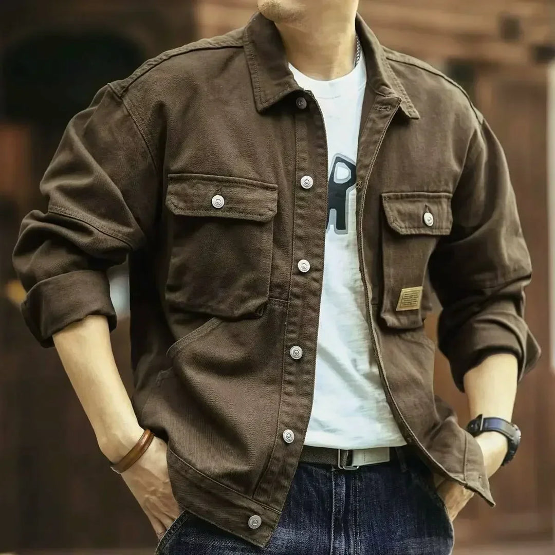 Stylish men's utility field jacket, perfect for everyday casual wear & outdoor adventures.