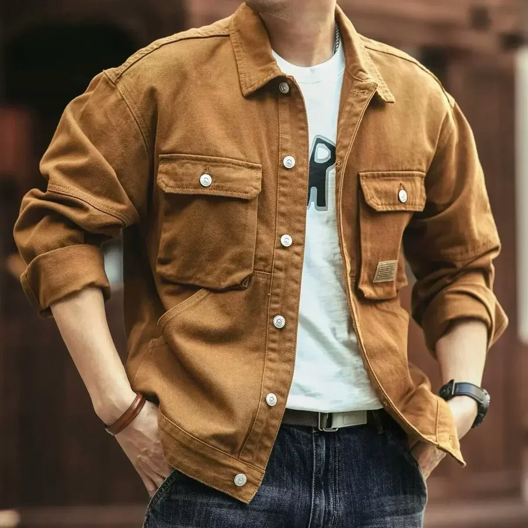 Classic men's field jacket, a durable and stylish utility outerwear with a comfortable relaxed fit.