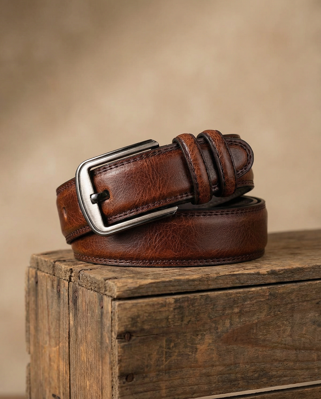 Premium full-grain leather belt for men, built for durability and timeless style. An essential everyday accessory.