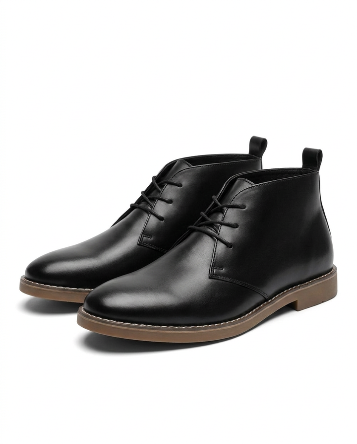 Men's durable full-grain leather desert boots, perfect for rugged style & everyday casual wear.