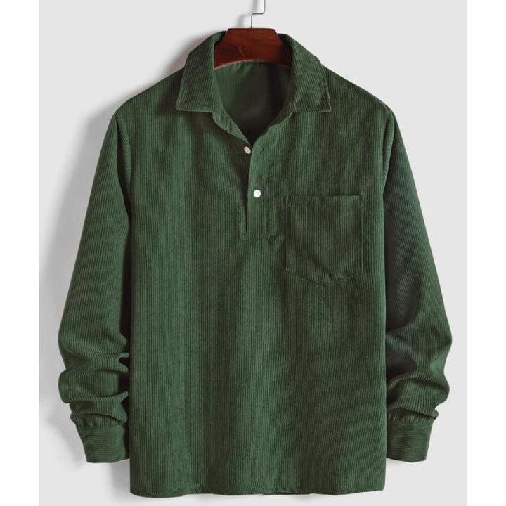 Men's durable long sleeve button-down shirt, perfect for casual everyday wear & layering. Versatile autumn fashion.