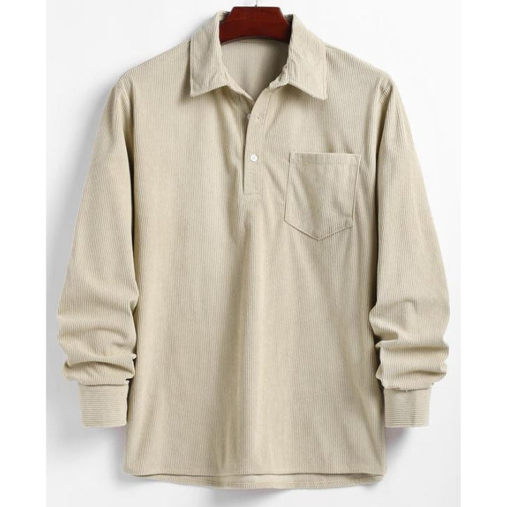 Classic men's long sleeve button-down shirt. Durable fabric for casual, everyday wear & versatile autumn style.