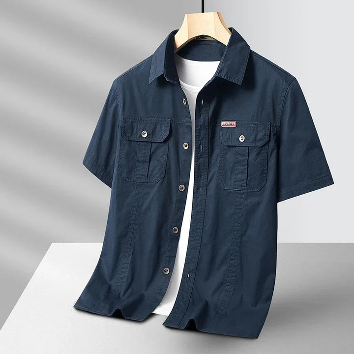 Durable men's short sleeve field shirt, perfect for outdoor adventures, casual wear, and mens fashion.