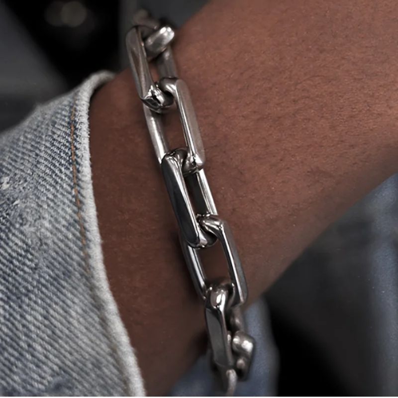 Ironclad men's stainless steel chain bracelet. A bold, rugged statement piece, perfect for masculine style.